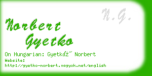 norbert gyetko business card